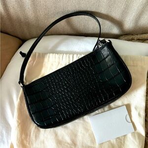 By Far Rachel black baguette handbag